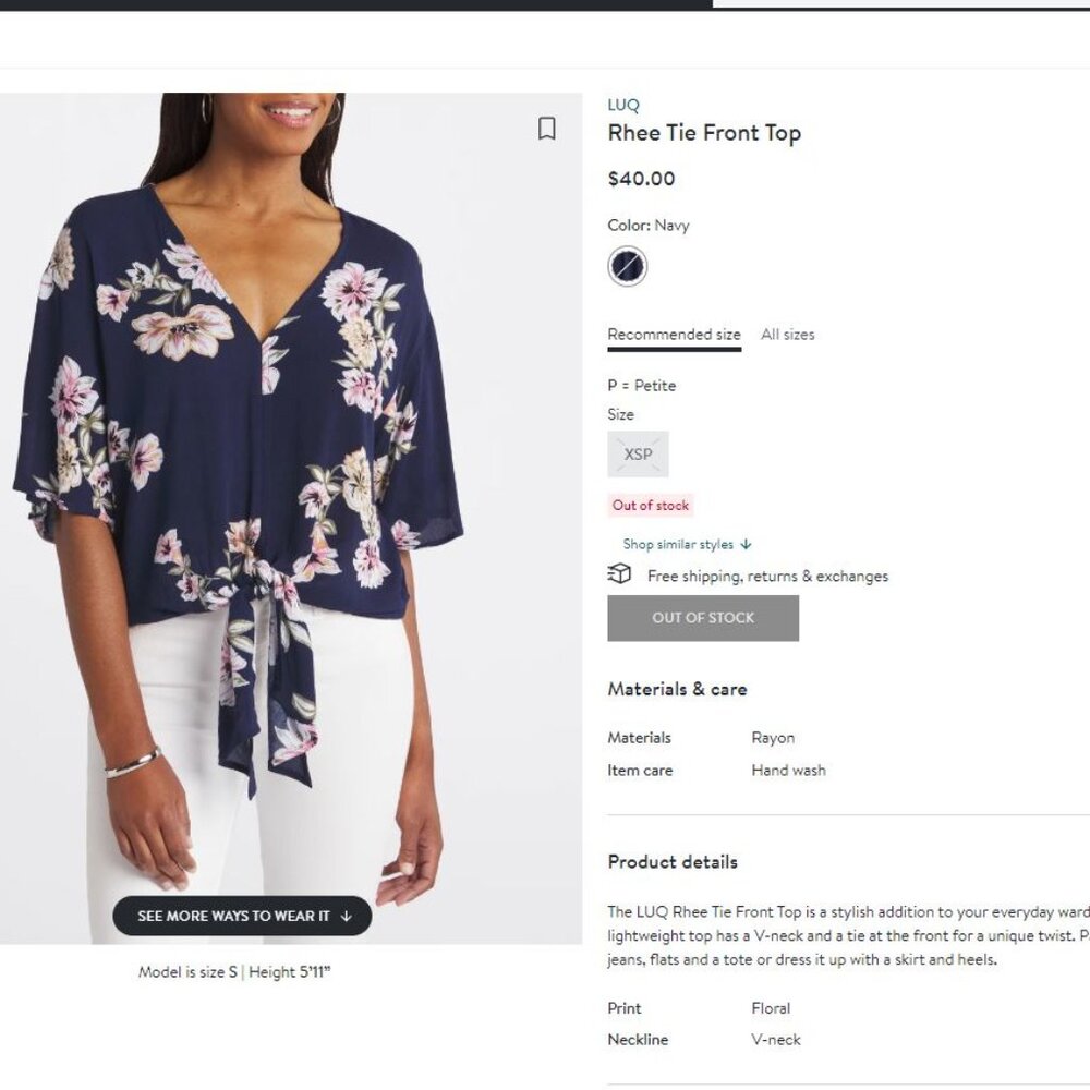 Luq - Rhee Tie Front Top